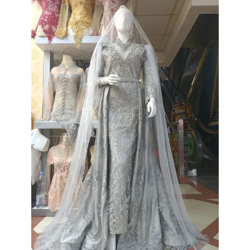 Kebaya pengantin berekor kebaya full payet