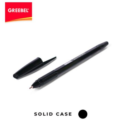 IDOLAKU Pulpen greebel / Ballpoint / Balpoint / Bolpen/ Pen Technoline 0.5 BLACK (12+1)