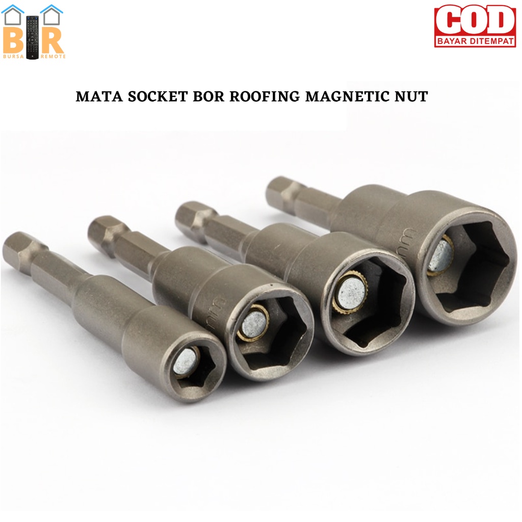 Mata Socket Bor Roofing Magnetic Nut Setter -  Magnetik Mur Driver Socket Set Bor Bit 1/4 &quot;Hex