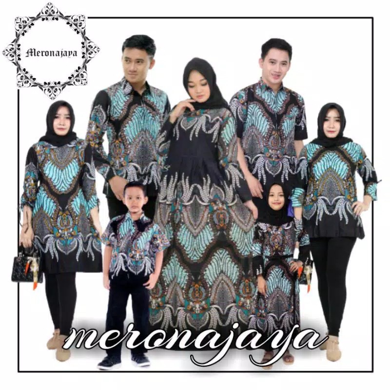 Batik Couple Keluarga Sania Ruffle Ori Ndoro Jowi Dnt Madu Ijo