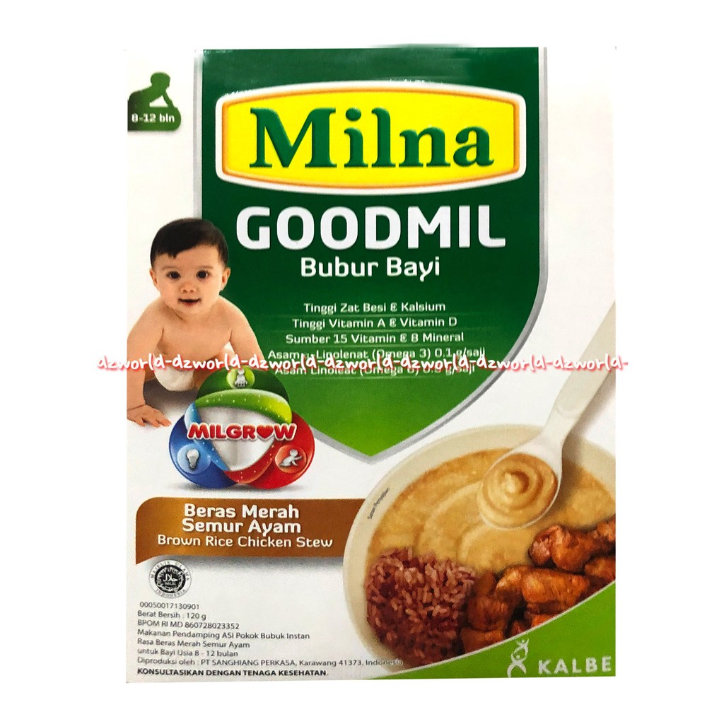 Milna Goodmil Peach Stroberi Wortel Labu Beras Merah 120gr Bubur bayi pendamping ASI