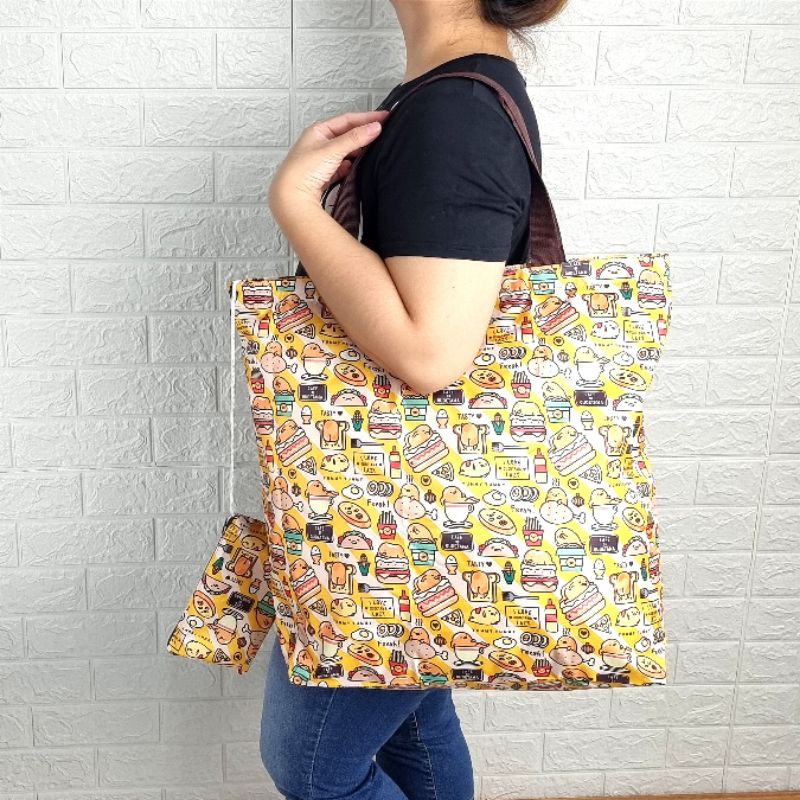 Tas Belanja Lipat Besar / Shopping Bag Lipat / Eco Bag Lipat Model Tas Terpisah Bahan Tebal,