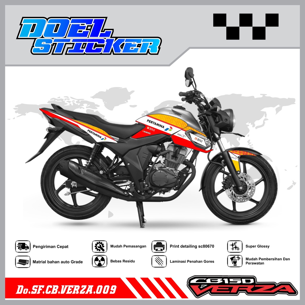 STICKER STRIPING CB VERZA 150 - STICKER STRIPING LIST VARIASI HOLOGRAM , CROME CB VERZA 150 DOEL 009