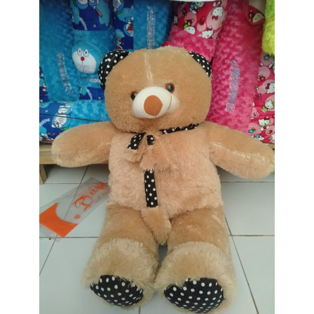 terbaik Boneka super jumbo teddy bear syal topi 1,1meter