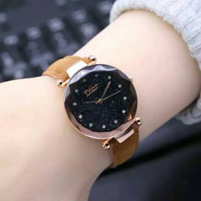 ( Dikirim Dari Jakarta ) Ready 6 Warna Jam Tangan Wanita Diyoor Permata Diamond Strap Merah