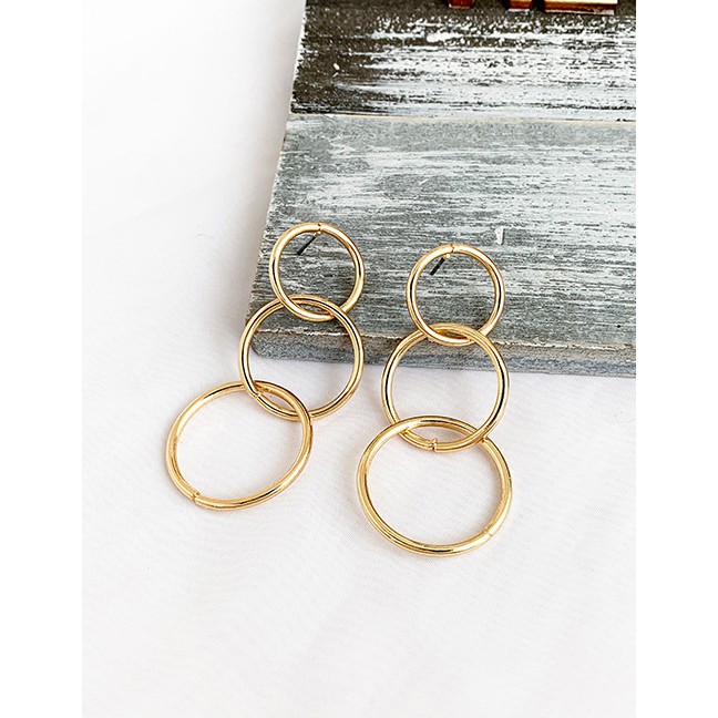 LRC Anting tusuk Fashion Alloy Circle Studs