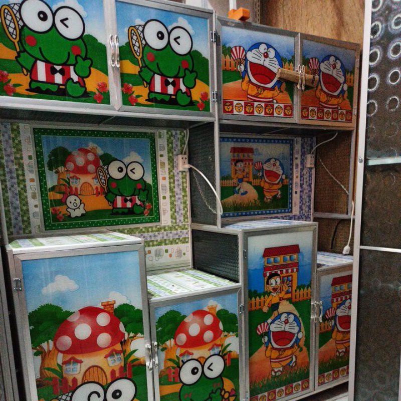 RAK PIRING KACA 2PINTU DORAEMON  keroppi hellokitty BANDUNG DAN SKITARNYA