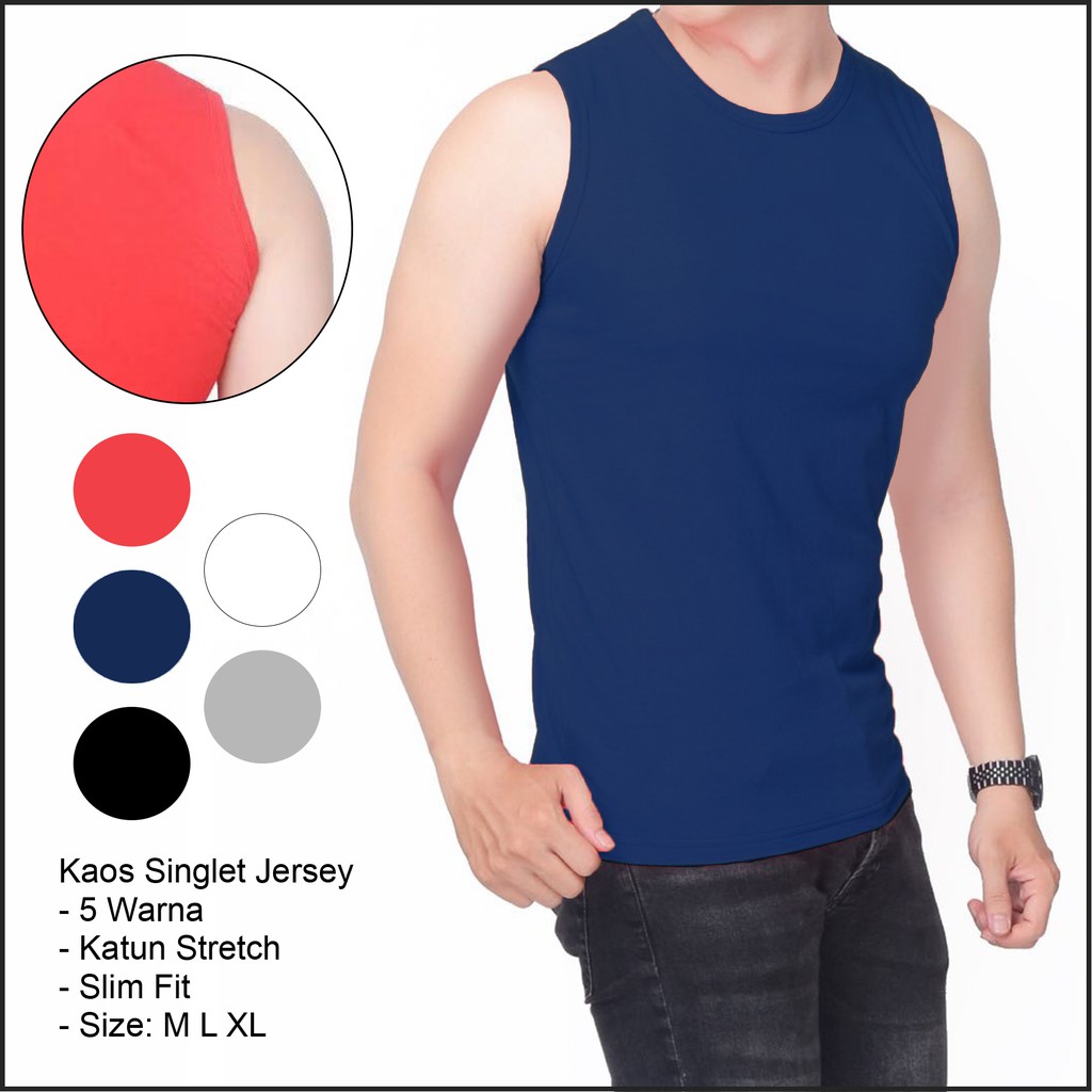 Kaos Singlet Kaos Singlet Fitness Kaos Gym Kaos Lengan Buntung Kaos Cowok Kaos Singlet Polos