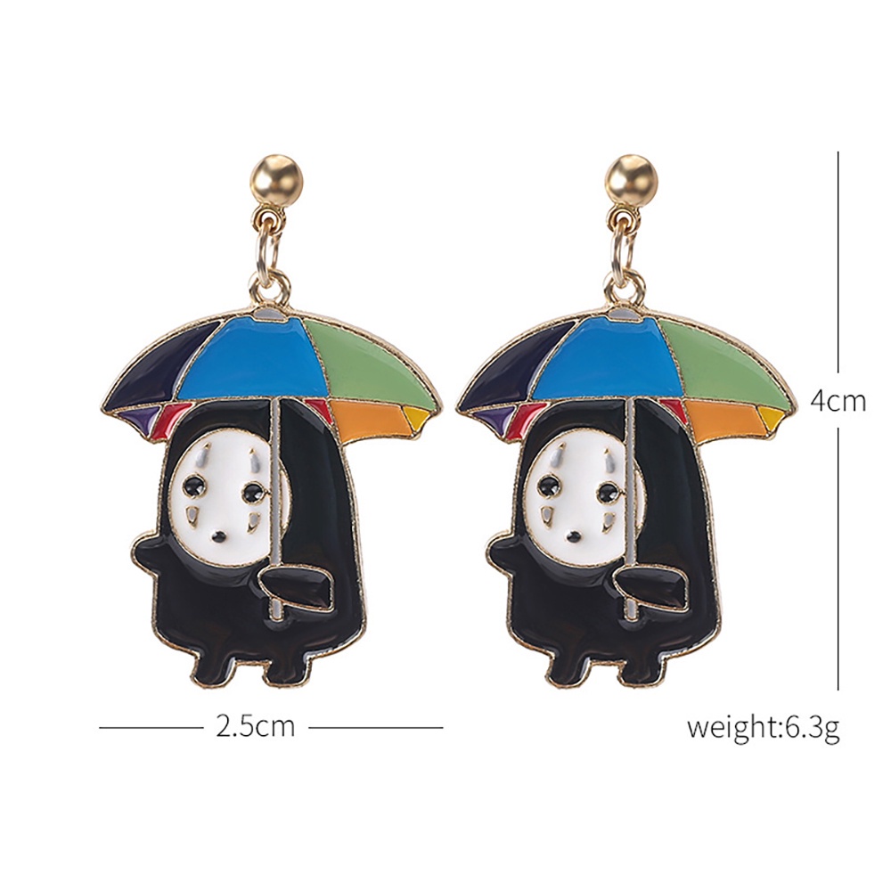 Needway  Women Drip Stud Earrings Creative Spirited Away Ghost Earrings Anime Earrings Fashion Personality for Fans Party Alloy Cartoon