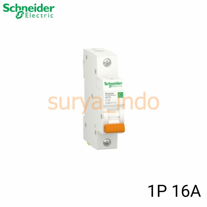 MCB 1 P 16 A (1 PHASE 16 AMPERE) C16 SCHNEIDER DOMAE DOMF01116