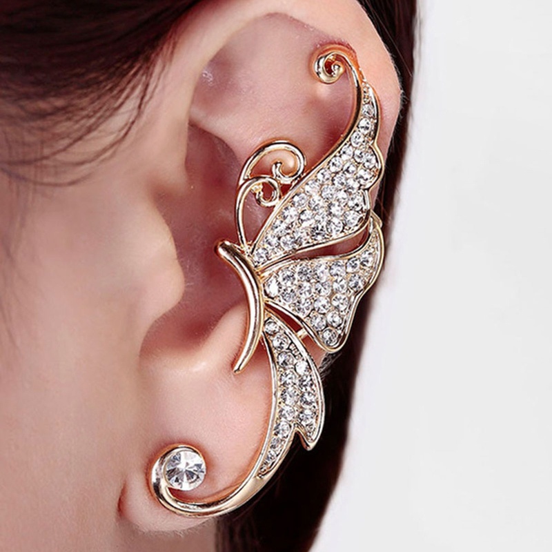 Siy Anting Wanita Untuk Berlian Imitasi Anting Tanpa Tindik Elf Ear Manset Telinga Klip Tanpa Lubang Aesthetic Pernikahan E