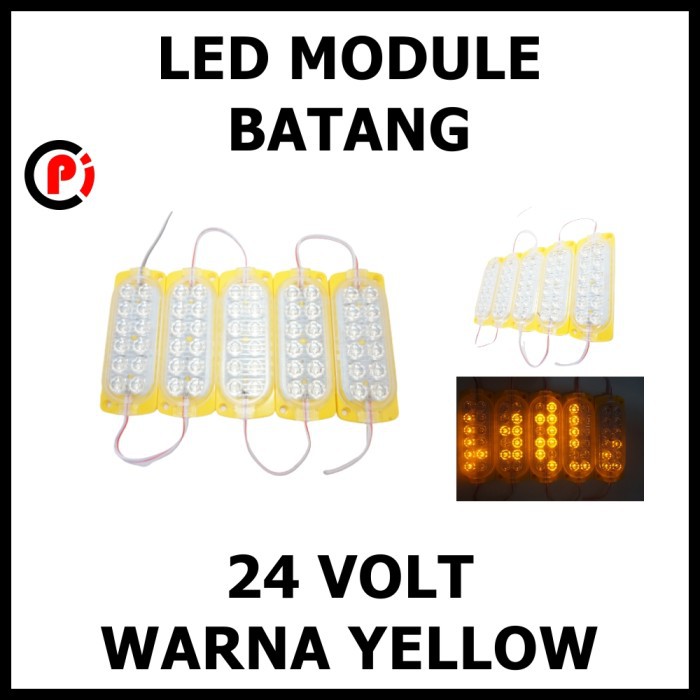 LED Module Batang 24 Volt 24V Mode Running 12 LED Warna Kuning Yellow