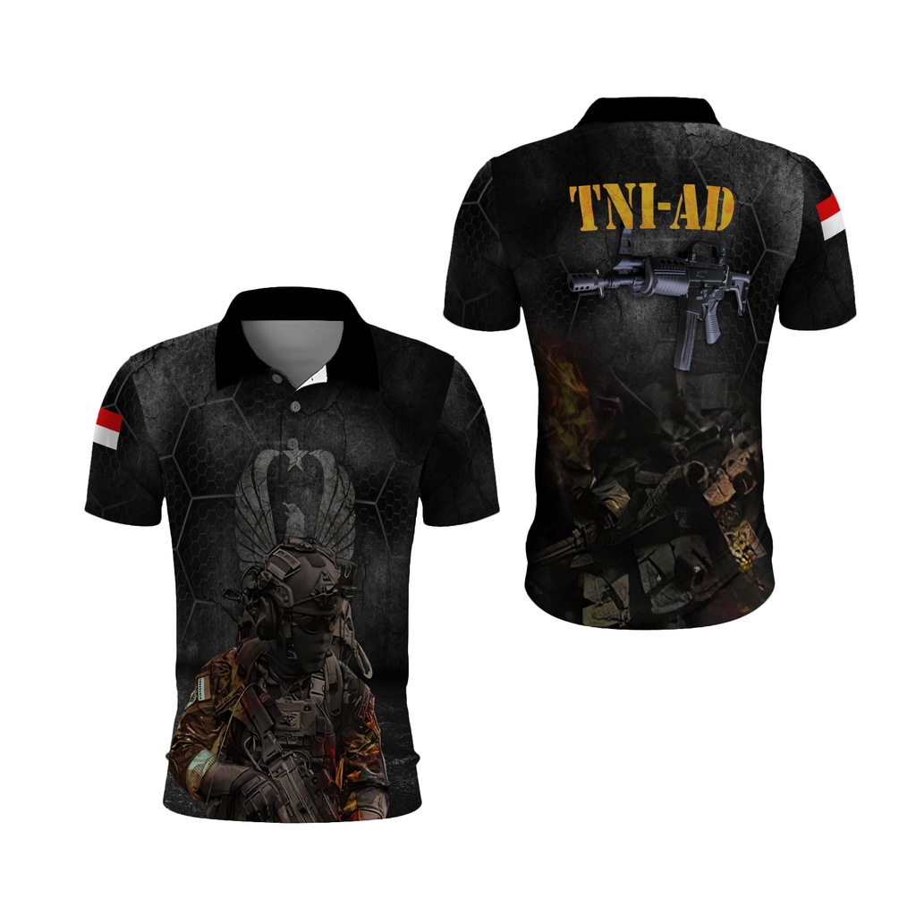 Jual Utamamedia Kaos Kerah Polo Shirt Design Tni Ad Fullprint