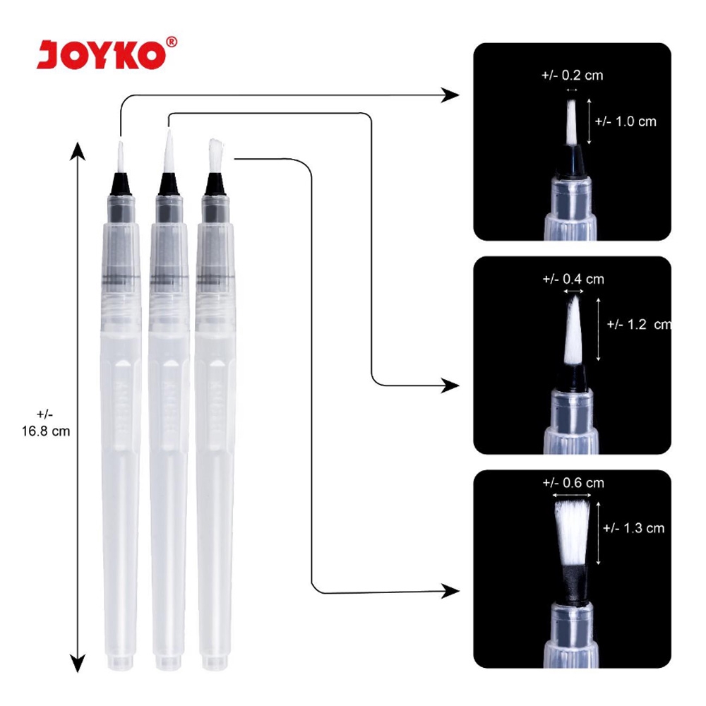 

Joyko Water Brush Set 3 / Kuas cat air / Kuas Lukis Joyko