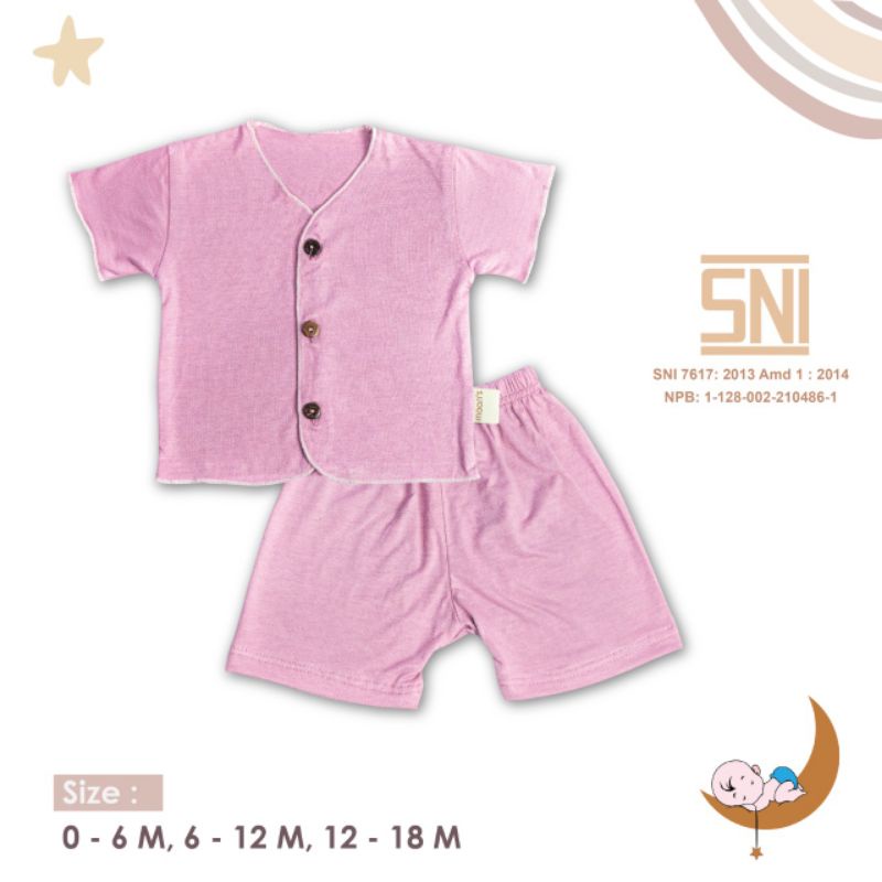 SNI MOONS  STELAN PENDEK POLOS PREMIUM  NEWBORN MOONS STELAN