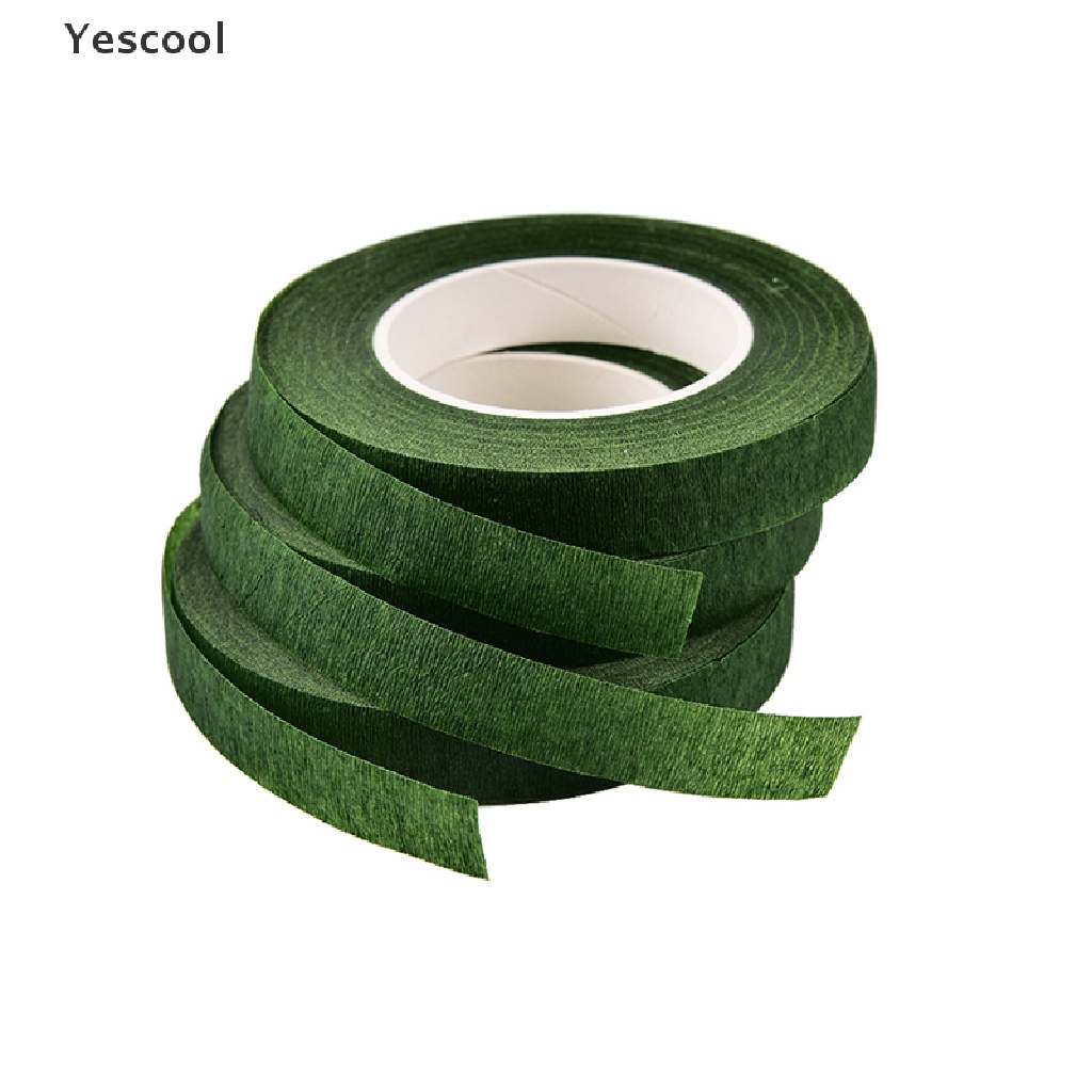 Yes Selotip Elastis Anti Air Warna Hijau Ukuran 12mm Untuk Tangkai Bunga