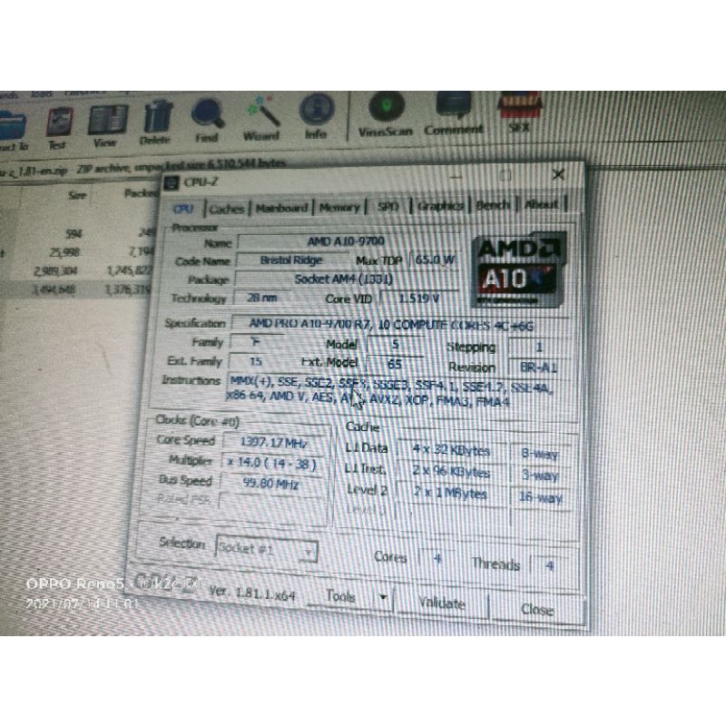 Cpu Hp desktop Amd A10 pro 9700 R7 8gb ssd 256gb hdd 500gb