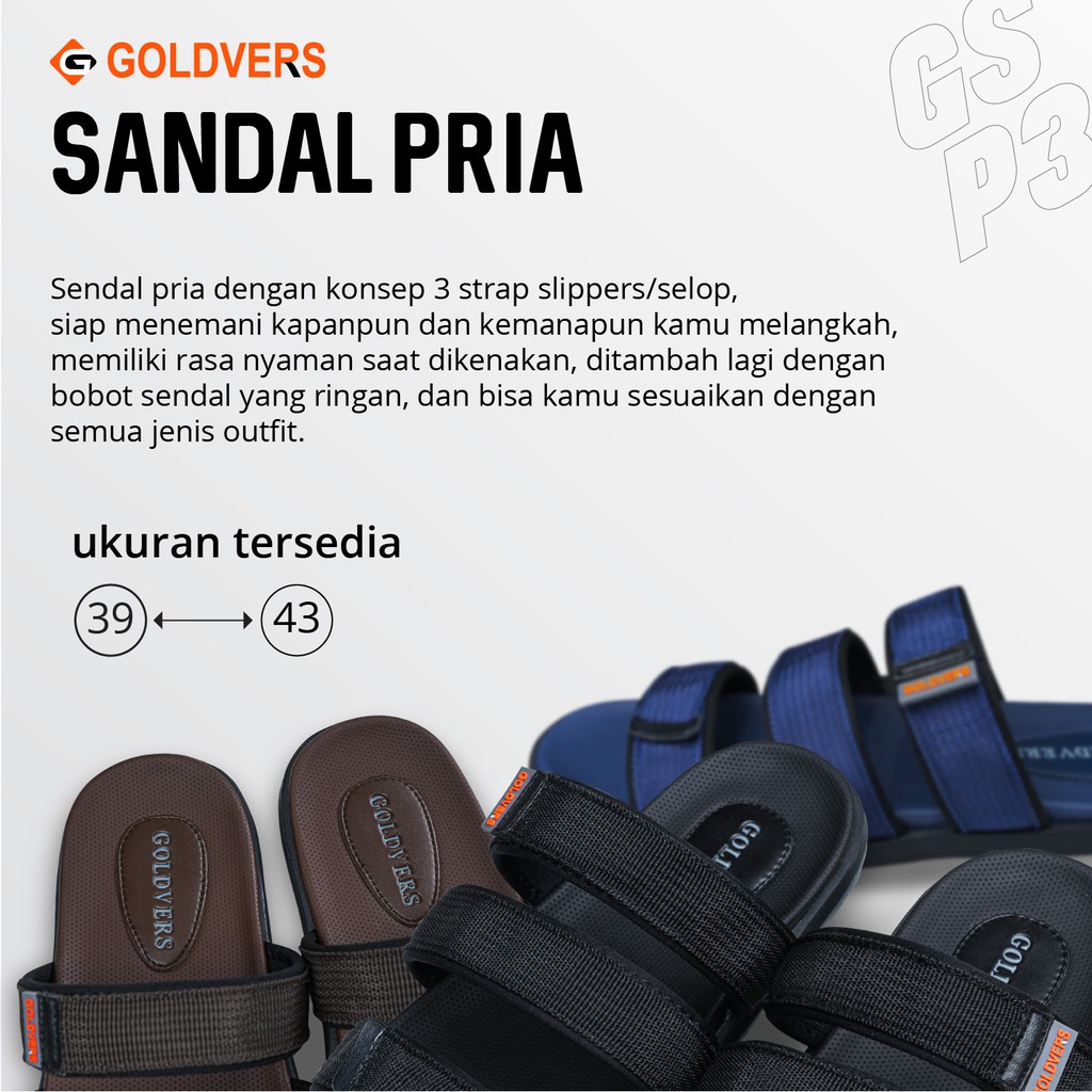 Sandal Pria Sandal Slop Cowok Goldvers Sendal Best Quality Import Sandal Santai Cowok - Goldies