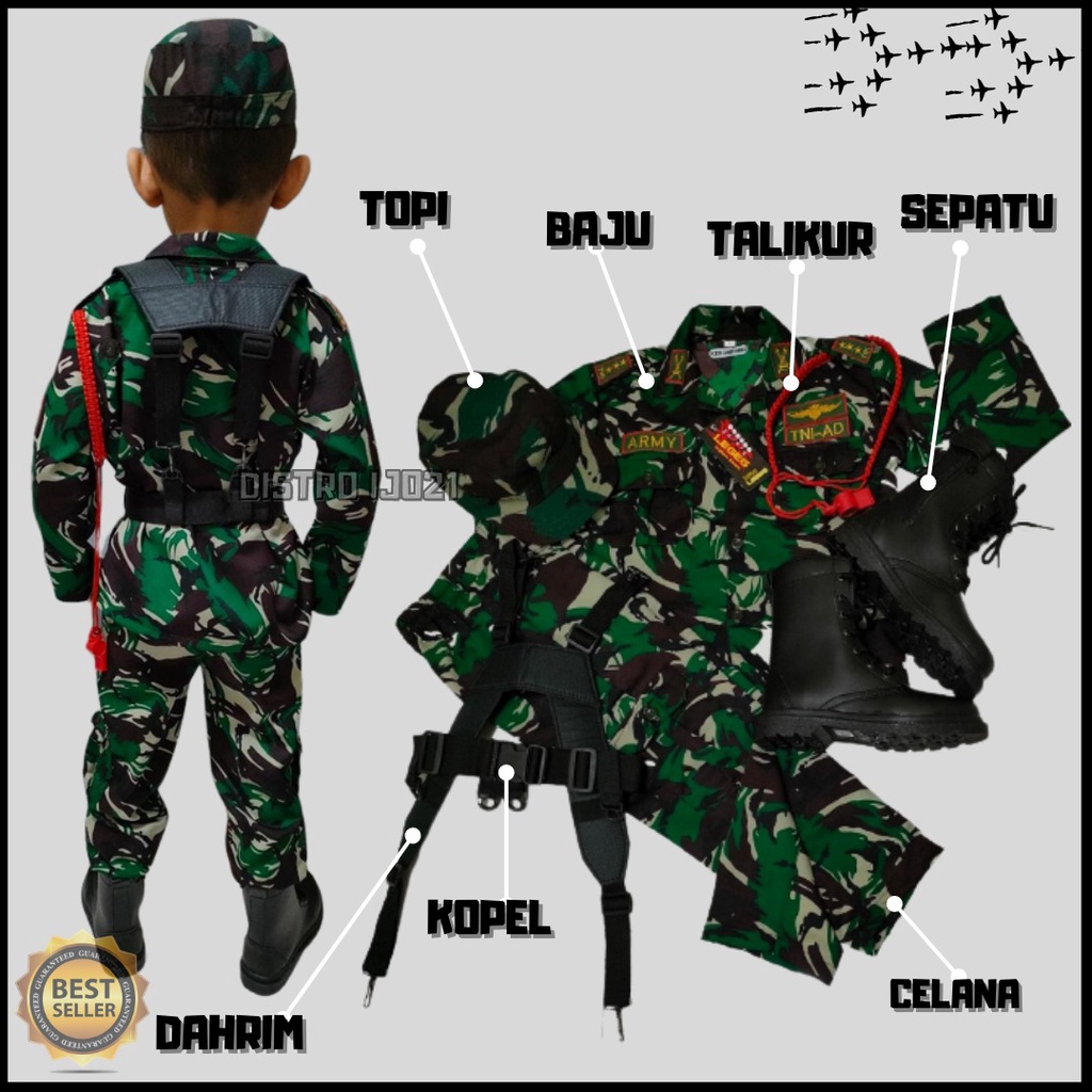 GROSIR!!!PROFESI ANAK POLISI TNI LORENG TOPI KOMANDO KOMPLIT PAKE DAHRIM KOPEL MURAH COSTUM TNI ANAK SERAGAM ANAK TNI LORENG STELAN ANAK TNI COSTUM CARNAVAL AGUSTUSSAN MURAH