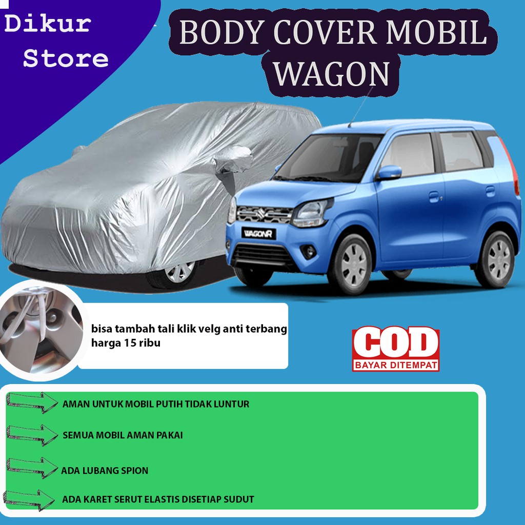 Body Cover Mobil Wagon /Cover Mobil Wagon R/Sarung Mobil Wagon Karimun/Selimut Mobil Putih Wagon R