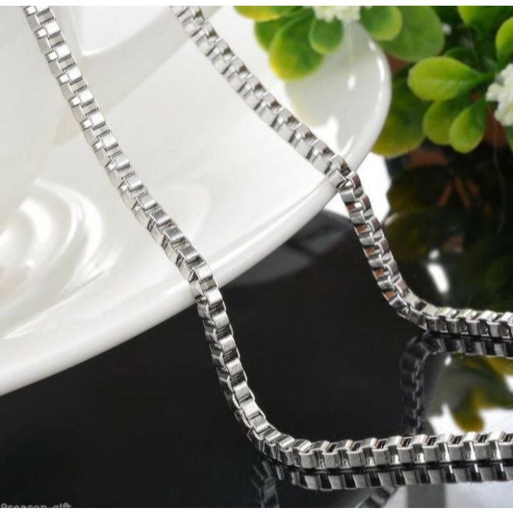 KALUNG TITANIUM RANTAI MILANO ITALI SILVER