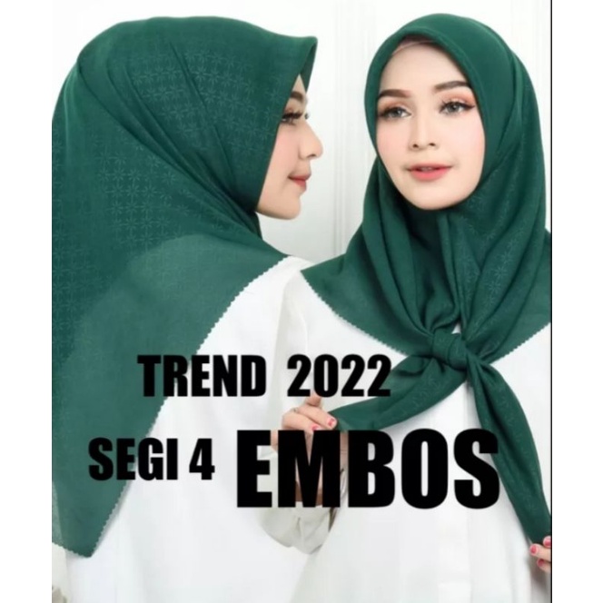 (Bisa COD)Hijab SegiEmpat Bella Embos/Kerudung Segiempat Embos/Ukuran 115x115cm/ Hijab Trendy dan Kekinian.