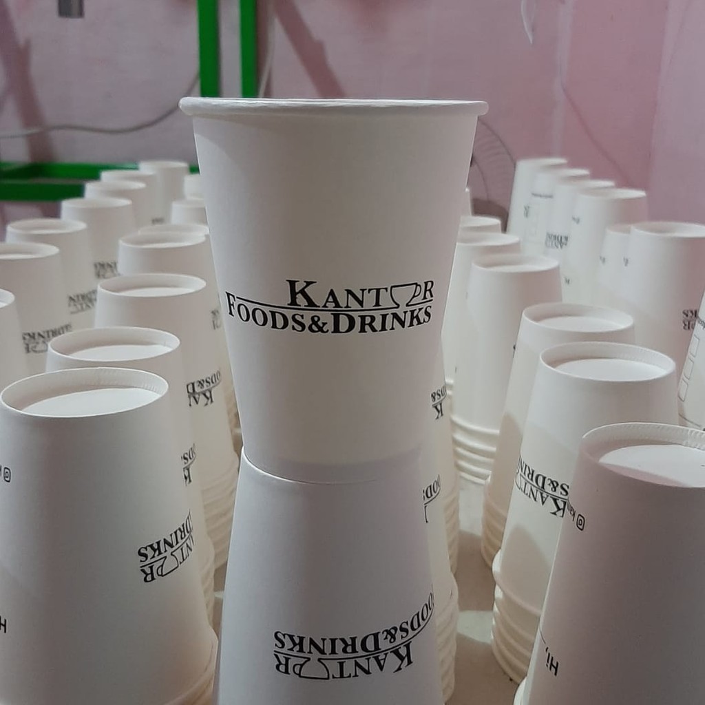 Jual Gelas Kertas Kopi Tahan Panas Sablon Logo Sablon Papercup Ukuran