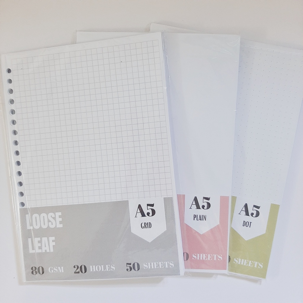 Jual LOOSE LEAF A5 & B5 | DOT GRID PLAIN | Shopee Indonesia