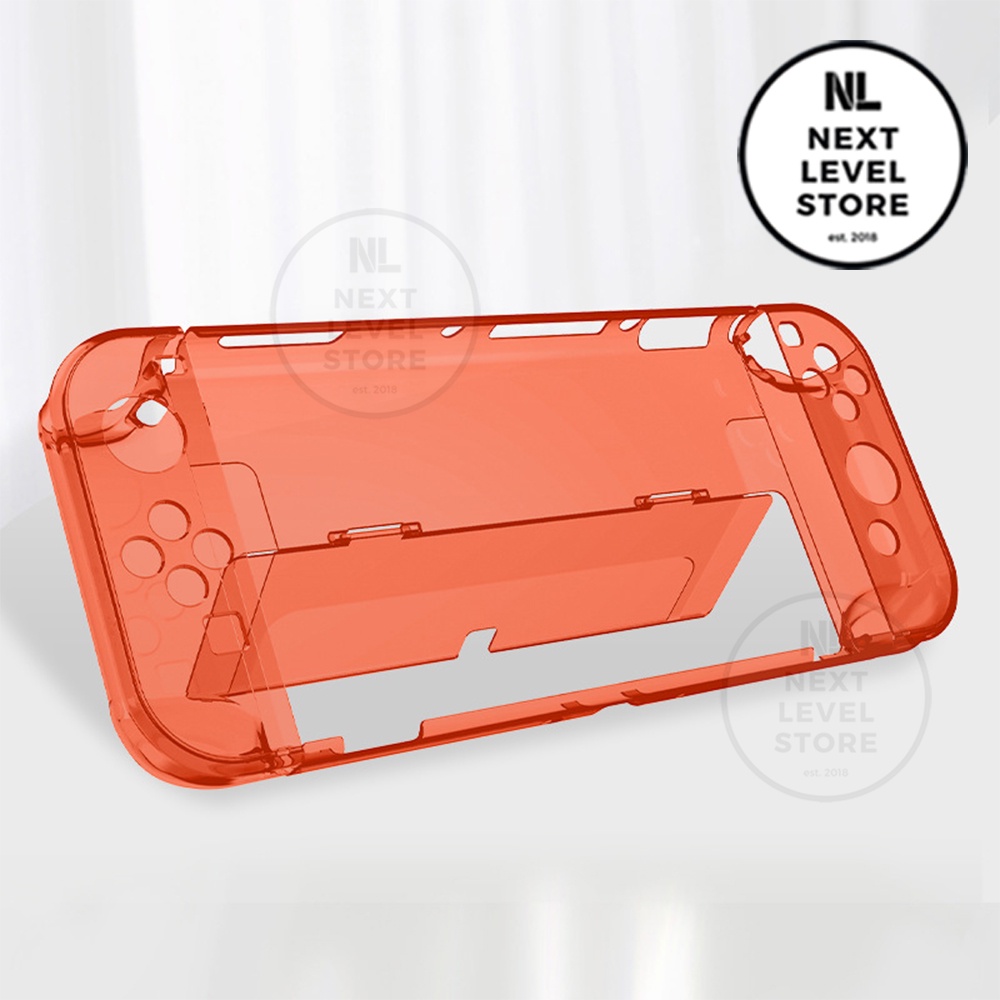 Transparent Red - Full Hard Crystal Case Nintendo Switch OLED - Akitomo - ORIGINAL