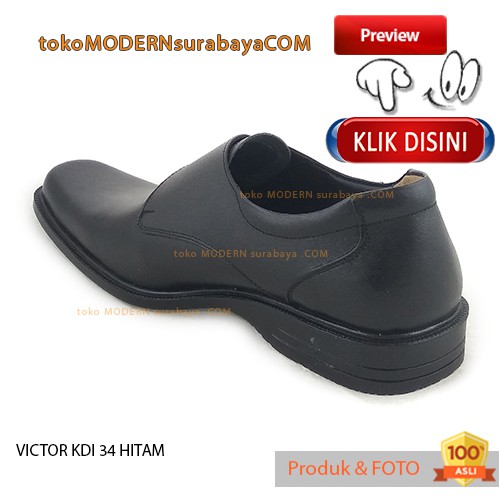 Victor Kdi 34 Hitam Sepatu Pria Sepatu Formal slip on Sepatu Kerja Pantofel