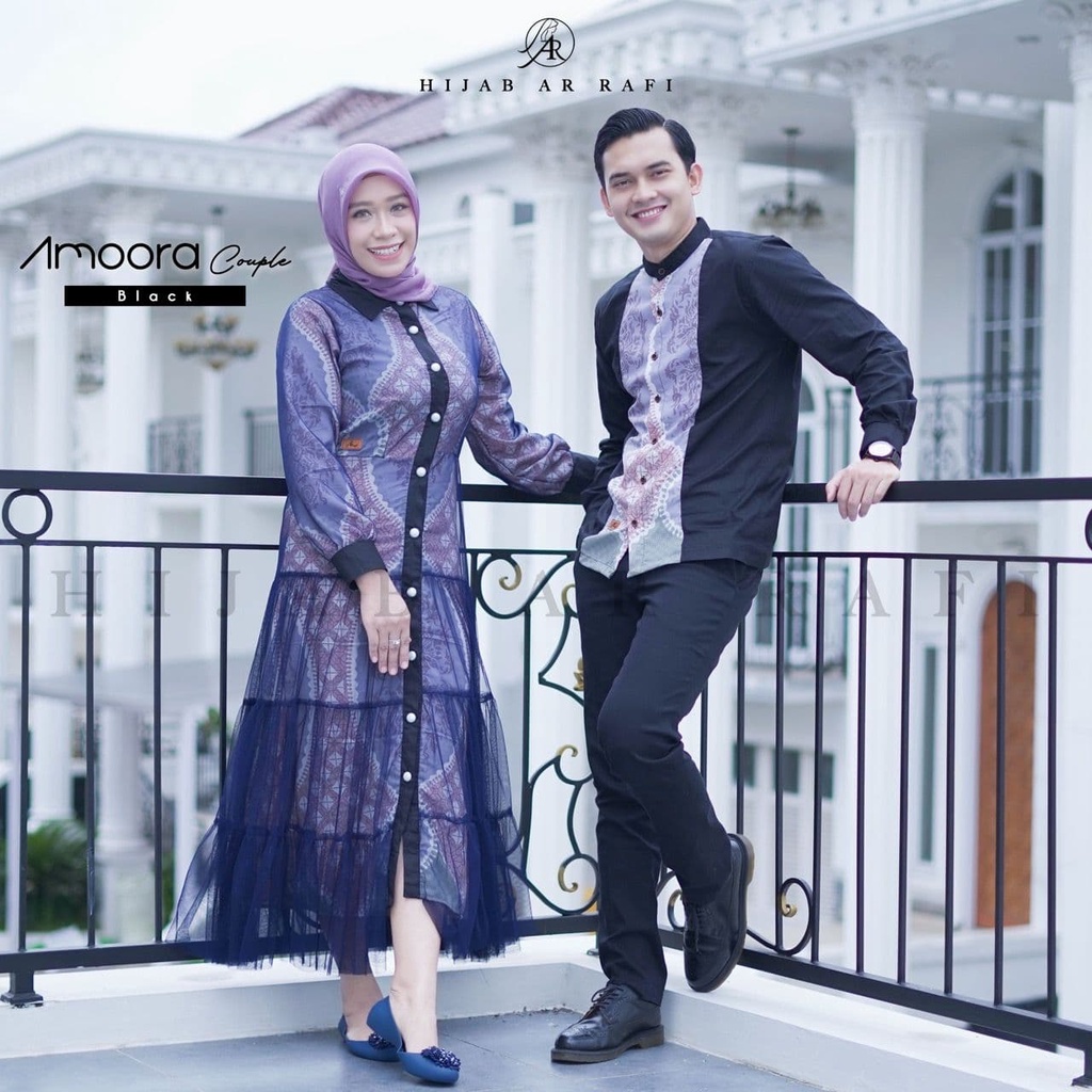 Dress Wanita Muslim Amoora Terbaru Busui Friendly Motif Mix Polos By Arrafi