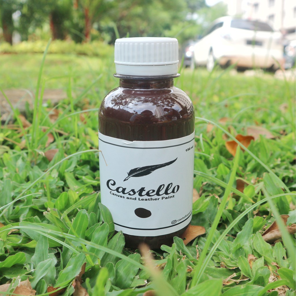 Cat Castello Sepatu dan Tas Coklat Tua Khusus Kulit &amp; Kanvas