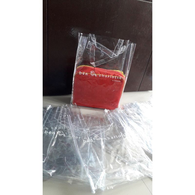 

Tas Hampers mika transparant full polos bisa sablon logo