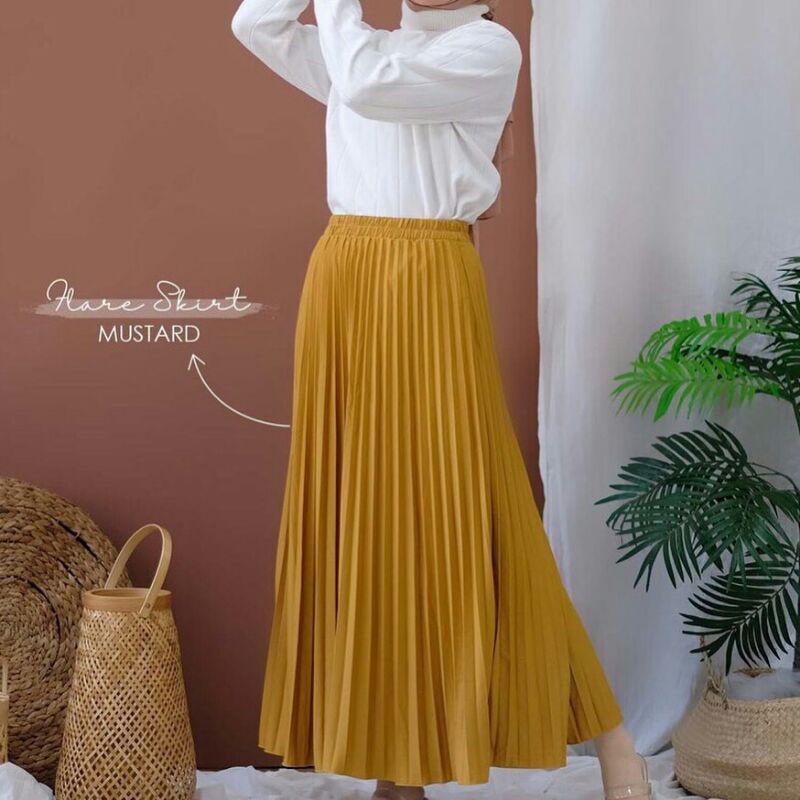 Rok Plisket Bawahan Wanita Flare Skirt Fashion Grosir Terlaris / ROK PLISKET SUPER MAYUNG/ FLARE SKI-1
