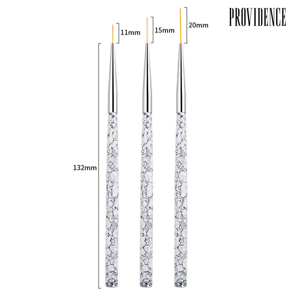 Providence 3Pcs Nail Art Drawing Pen Brush Painting Flower UV Gel Polish Manicure Tools Set