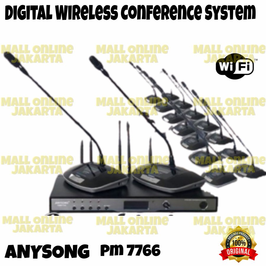 Paket Mic Meeting Anysong pmm7766 Mic wireless conference digital