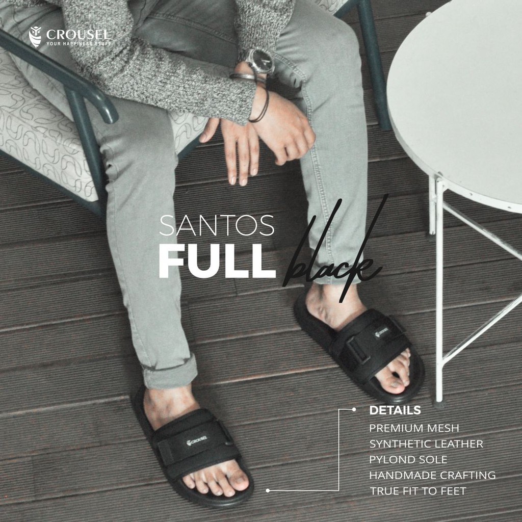 Crousel Sandal slop Casual \ Unisex - Santos Full Black-5