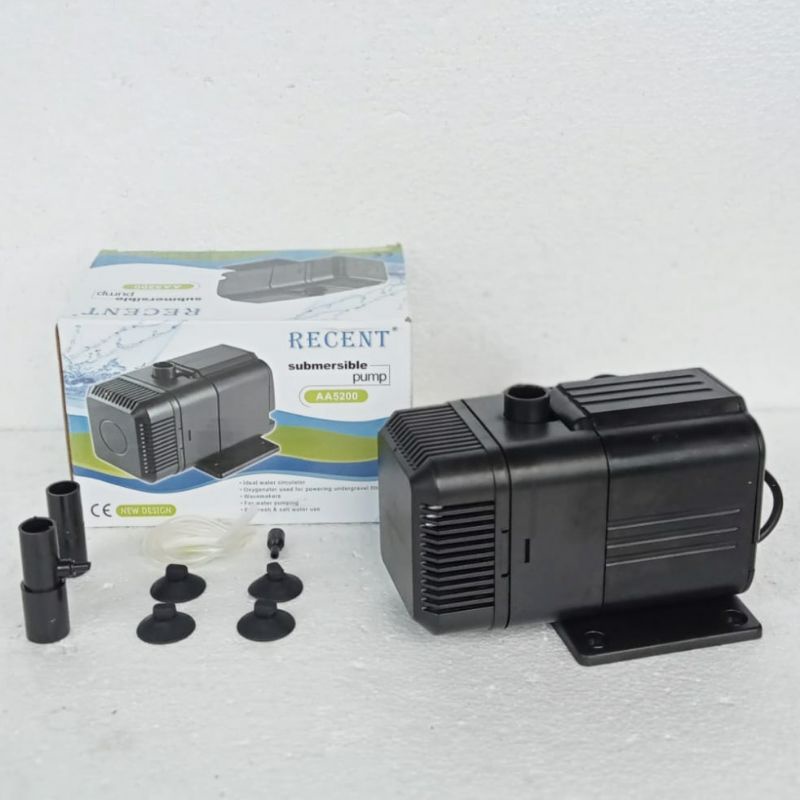 Mesin pompa RECENT AA 5200 waterpump submersible aquarium kolam water pump filter celup hidroponik low watt