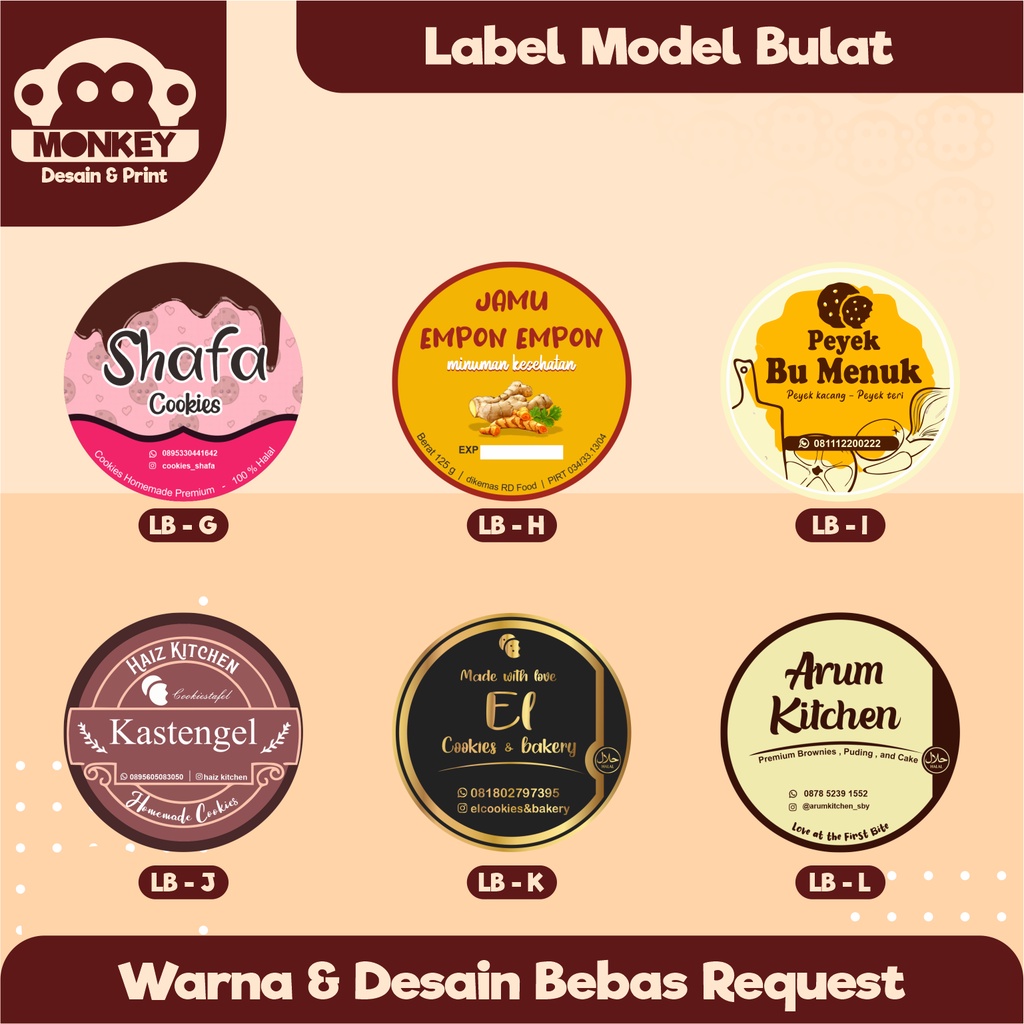 Jual Label Sticker Toples Kemasan Custom Bahan Cromo Model Bulat Free