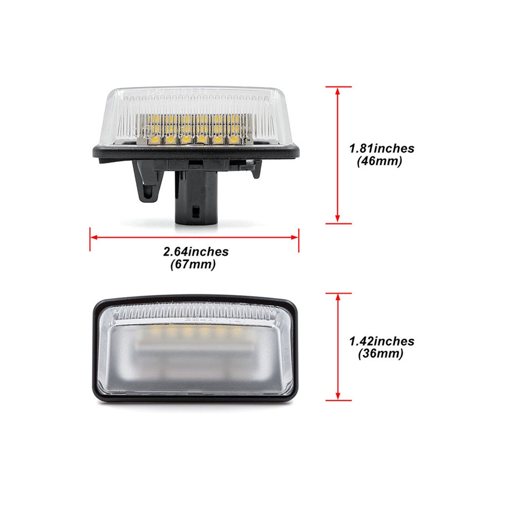 2pcs Lampu LED Plat Nomor Kendaraan Untuk Toyota Alphard Wish Noah / Voxy Estima Caldina Corolla Majesta Starlet Sprinter