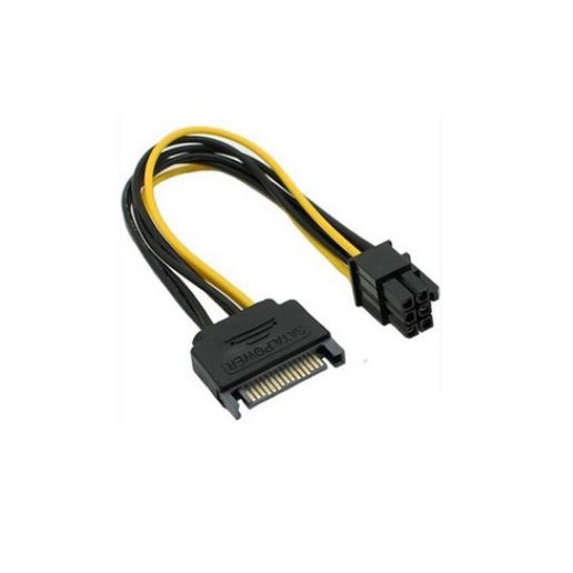 Cable power 6p male to sata 15 pin male pcie pci express vga card video adapter - Kabel power 6 pin to sata 15p pci-e