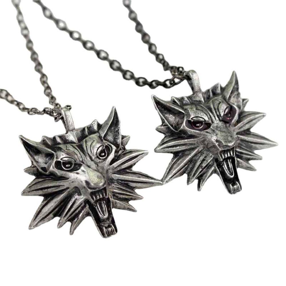 Lily Serigala Kepala Kalung Hadiah Fashion Rantai Kaitan Logam Liontin Gothic Hip Hop Cosplay