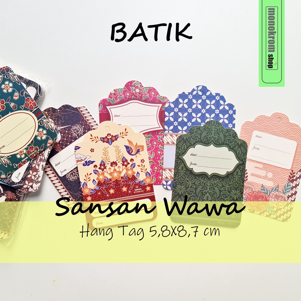 

Hang Tag Sansan Wawa Motif Tema Batik - Gift Label Hampers Hangtag Rp500
