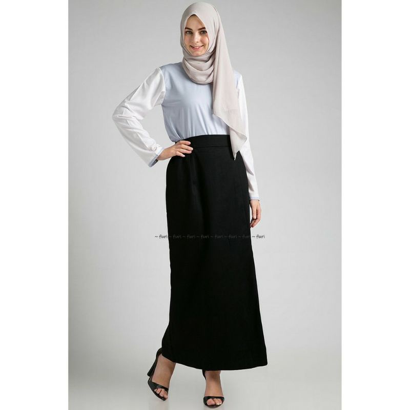 ROK SPAN KERJA WANITA / ROK PANJANG HITAM