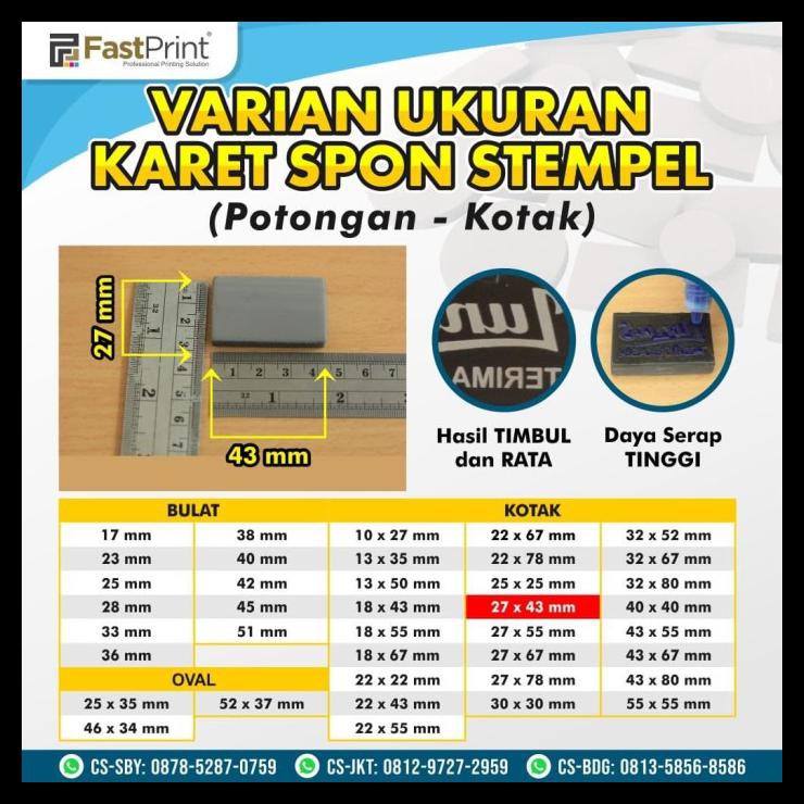 

Karet Stempel Flash Bahan Spon Busa Stempel Warna Potongan 27X43 Mm