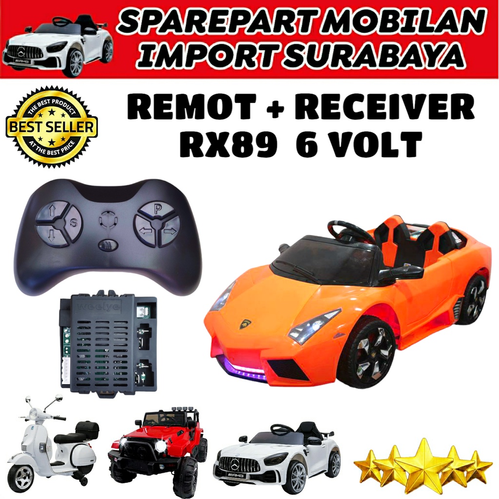 RECEIVER RX60 6V RX89 6VOLT MODUL PMB MOBIL AKI MAINAN ANAK AVENTADOR LAMBRADO 6969 M6869 TRANSMITTER YUKITA SPEEDS PLIKO EXOTIC JEEP MOBILAN AKI ANAK 6 VOLT RX 89 RX 60