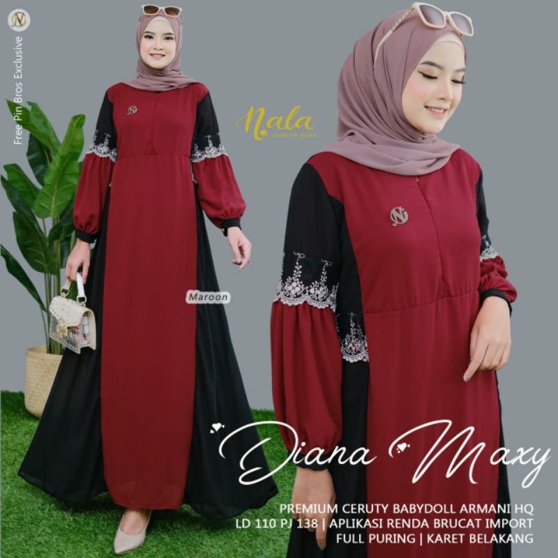 DIANA MAXY BY NALA HIJAB GAMJS POLOS ELEGANT GOOD QUALITY