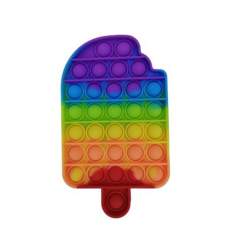 Popit mainan Pop It Murah Fidget Pop Its Square Rainbow Multicolor Foxmind Penghilang Stress-Ice Cream