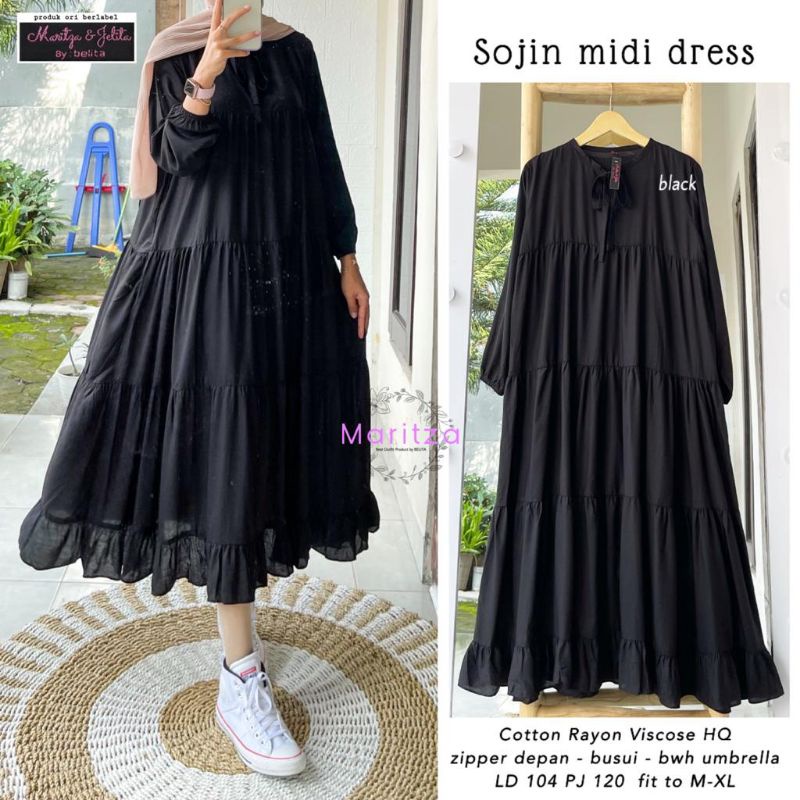 sojin midi dress katun by maritza / midi dress viral