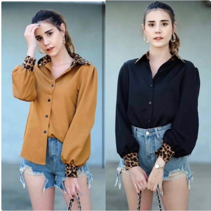 FWG - KEMEJA ALEXA / KEMEJA LEOPARD / KEMEJA CASUAL / KEMEJA TERBARU